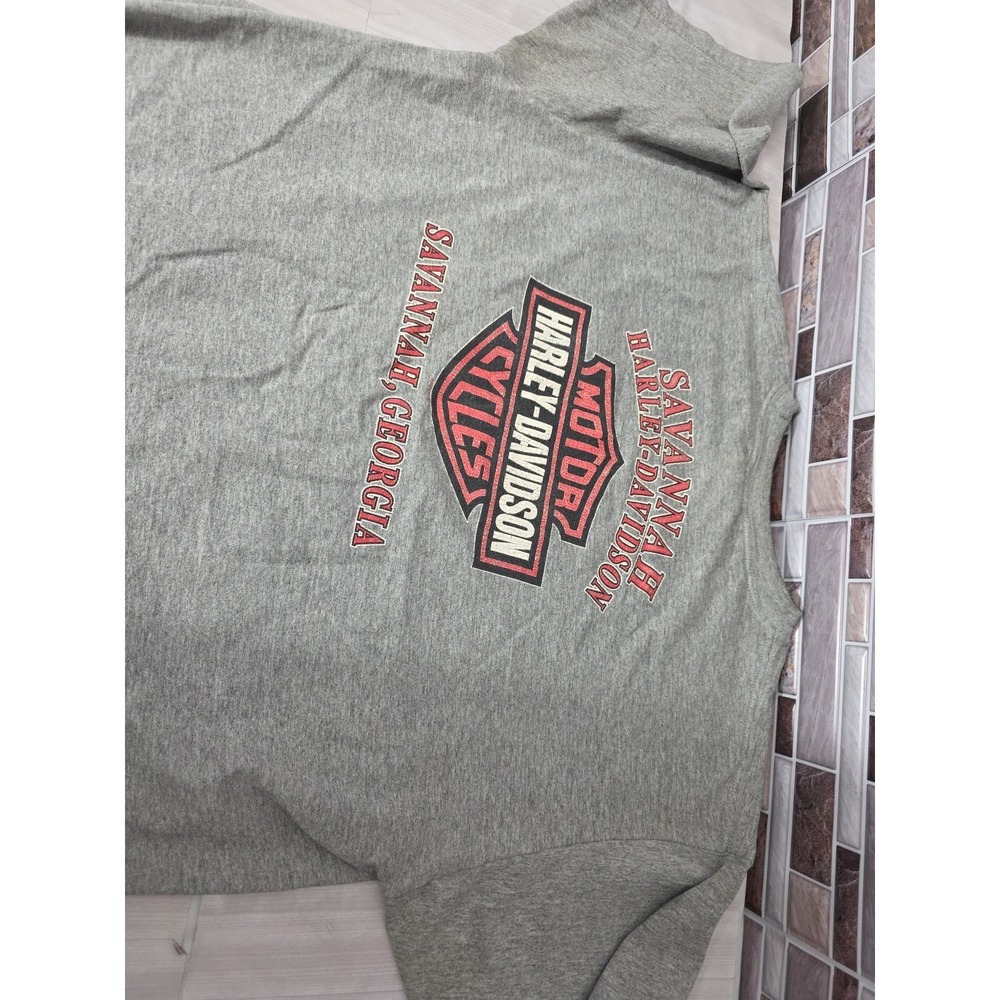 Vintage 2004 Savannah Georgia Harley Davidson T-Shirt XL Oily Distressed Cool... - Picture 7 of 16